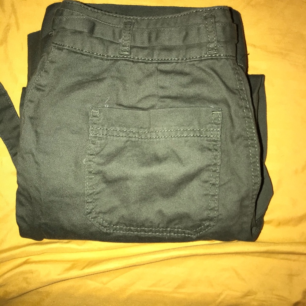 Army green flare capri’s
